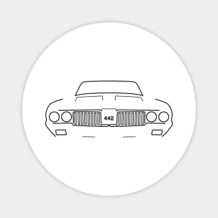 Oldsmobile Cutlass 442 classic car outline graphic (black) Magnet